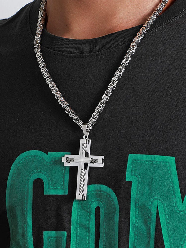 Gothic Alloy Cross Pendant Necklace Necklace coofandy