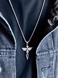 Angel Wing Cross Pendant Necklace Necklace coofandy