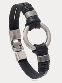 Retro Metal Buckle Leather Bracelet