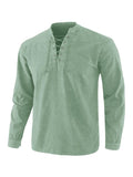 Coofandy V Neck Long Sleeves Shirt Shirts coofandy Green S