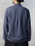 Cotton Linen Loose Fit Long Sleeve Shirt Shirts coofandystore