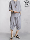 Casual Soft 2-Piece Cotton Linen Sets Sets coofandy Light Grey M