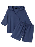 Casual Hooded Top Cotton Linen Set Sets coofandy
