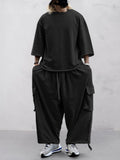 Unique Soft Loose Fit Sport Sets Sports Set coofandy Black M