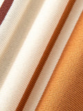 Breathable Stripe Knit Button Top Tops coofandy