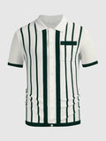 Casual Breathable Stripe Knit Top Tops coofandy