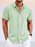 Casual Cotton Linen Shirt Shirts coofandystore Light Green M