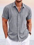 Casual Cotton Linen Shirt Shirts coofandystore Grey S