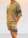 Cozy Striped Splicing Tracksuit Set Sets coofandystore