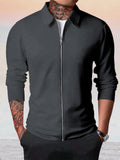 Casual Breathable Waffle Jacket Jackets coofandy Black S