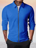 Casual Breathable Waffle Jacket Jackets coofandy Royal Blue S