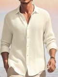 Premium Breathable Waffle Shirt Shirts coofandy Beige S
