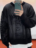 Stylish Mesh Hollow-Out Sweater Sweaters coofandy