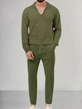 Stylish Soft 2-Piece Set Sets coofandy Army Green S