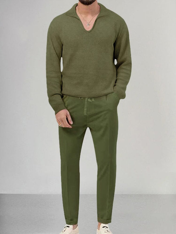 Stylish Soft 2-Piece Set Sets coofandy Army Green S