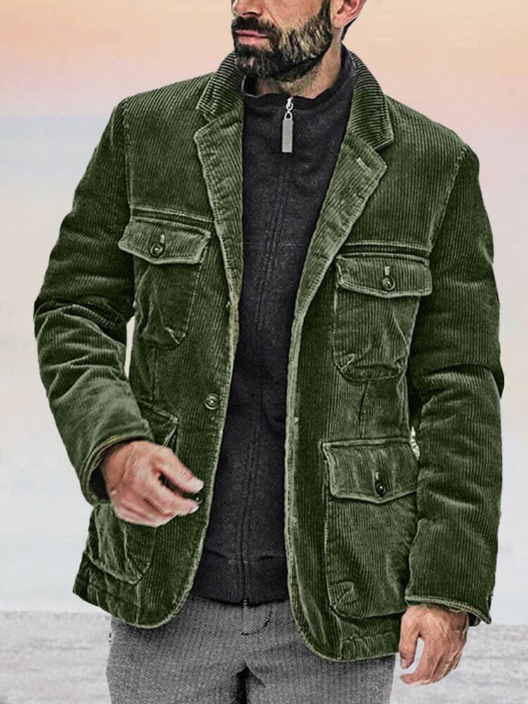 Corduroy Jacket with Multiple Pockets - Stylish and Versatile