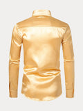 Shiny Satin Dress Shirt Shirts coofandy