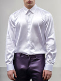 Shiny Satin Dress Shirt Shirts coofandy