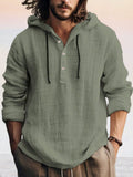 Cozy Cotton Linen Hoodie Hoodies coofandy Army Green S