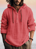 Cozy Cotton Linen Hoodie Hoodies coofandy Orange S
