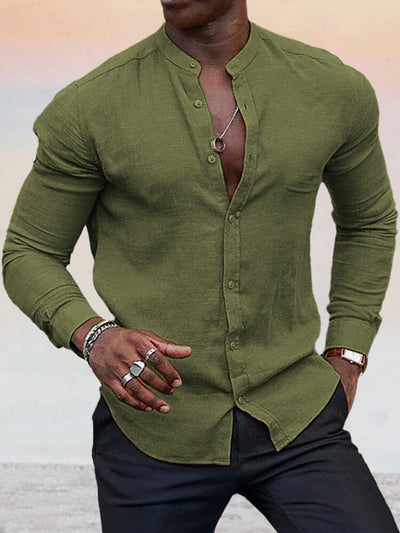 Cozy Cotton Linen Shirt Shirts coofandystore Green S 