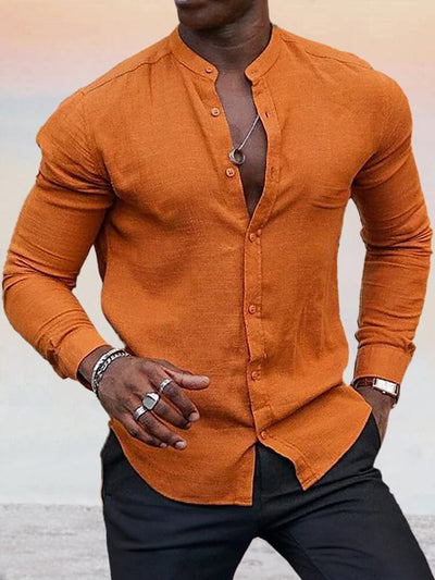 Cozy Cotton Linen Shirt Shirts coofandystore Orange S 