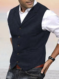 Herringbone Tweed Suit Vest Vest coofandy Dark Blue S