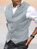 Herringbone Tweed Suit Vest Vest coofandy Light Grey S
