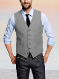 Classic Retro Tweed Vest Vest coofandy Light Grey XS