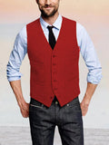 Classic Retro Tweed Vest Vest coofandy Red XS