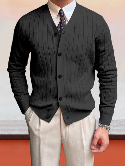 Elegant V-Neck Knit Cardigan Cardigans coofandy Black S 