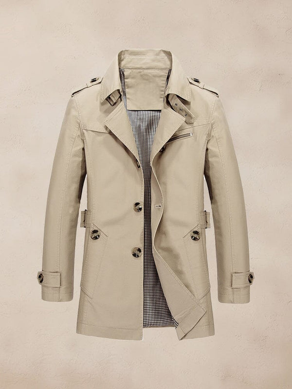 Classic Leisure Trench Coat Coat coofandy Beige M