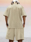 Athleisure Plaid T-shirt Set Sets coofandy