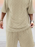 Athleisure Plaid T-shirt Set Sets coofandy