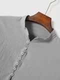 Leisure Half Placket Cotton Linen Shirt Shirts coofandy