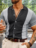 Casual Colorblock Knit Shirt Shirts coofandy