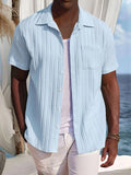 Casual Striped Textured Shirt Shirts coofandy Clear Blue M