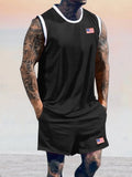 Athleisure Breathable Tank Top Shorts Set Sets coofandy