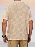 Breathable Knit Hollow Out Shirt Shirts coofandy