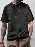 Vintage Tie Dye Printed T-shirt T-shirt coofandy Black S