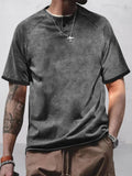 Vintage Tie Dye Printed T-shirt T-shirt coofandy Grey S