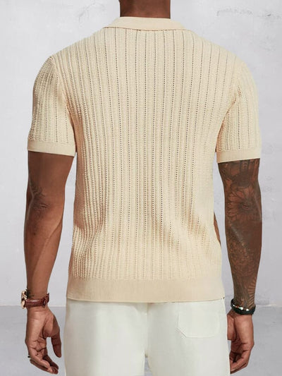 Stylish Breathable Hollow Knit Shirt Shirts coofandy 