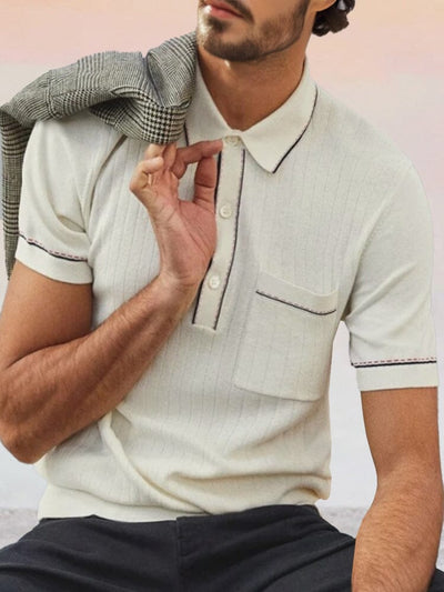 Soft Breathable Knit Polo Shirt Shirts coofandy White M 