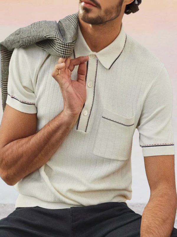 Soft Breathable Knit Polo Shirt Shirts coofandy White M