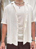 Breathable Fashion Hollow Out Knit Shirt Shirts coofandy