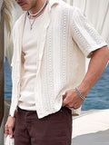 Breathable Fashion Hollow Out Knit Shirt Shirts coofandy