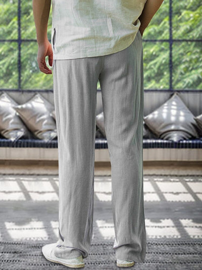 Leisure Cotton Linen Drawstring Pants Pants coofandy 
