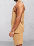 Soft Knit Tank Top Shorts Set Sets coofandy