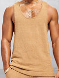 Soft Knit Tank Top Shorts Set Sets coofandy