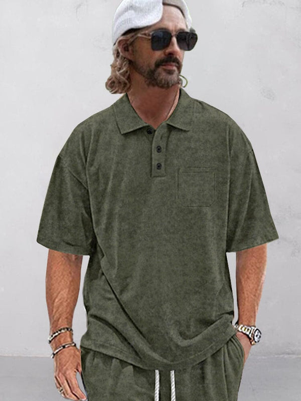 Stylish Leisure Tie Dye Top Polos coofandy Army Green M